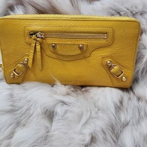 Balenciaga Classic Continental Zip Wallet, Mustard